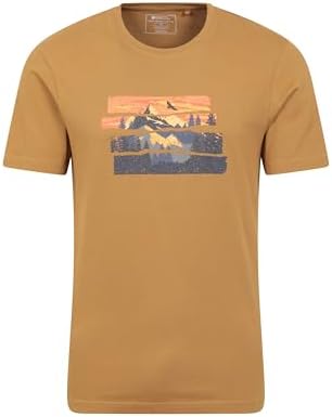 Mountain Warehouse Spruce Springs Mens T-Shirt - 100% Organic Cotton, Lightweight, Easy Care, Quality Print Tee Shirt - Best for Summer, Outdoors, Camping & Hiking