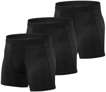 Niksa 3 Pack Mens Sports Underwear Gym Running Boxers Shorts Trunks Black