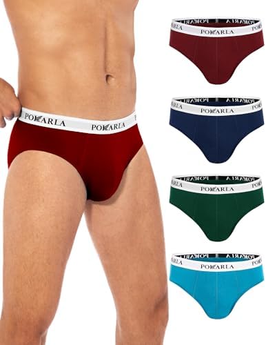 POKARLA Men's Cotton Briefs Underwear No Fly Triangle Underpants