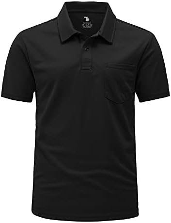 Rdruko Men's Breathable Polo Shirts Summer Short Sleeve Wicking Quick Dry Casual Work Golf Tops with Pocket