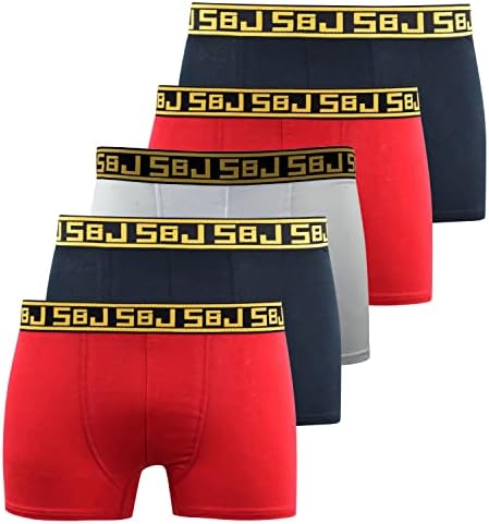 SMITH & JONES mens boxers – multipack of 5, stretch cotton men’s boxer shorts, comfortable underpants for men, colourful and black underwear trunks, multi pack man briefs