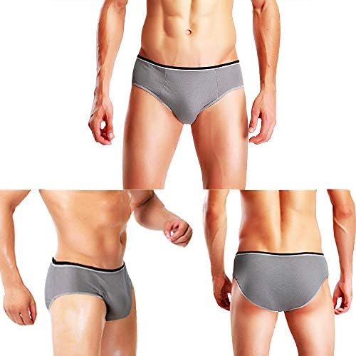 STARLY Mens Cotton Disposable Underwear Panties handy Briefs for Travel Fitness Grey/Gray or White Color(10pk)