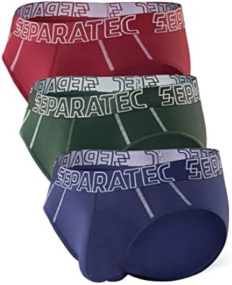 Separatec Men's Underwear Briefs Bamboo Rayon Breathable Tagless Underpants Dual Pouch Stylish Multicolours 3 Pack