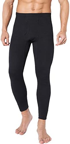 TEERFU Men's Midweight Thermal Underwear Bottoms Long Johns Cotton Base Layer Leggings