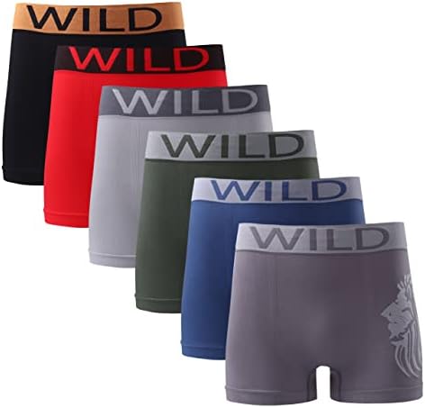 reshmena® Mens Seamless Boxer Shorts Wild Elastic Waistband Men Breifs Sports and Every Day Boxer Underwear Pack of 3 (Assorted Colors)